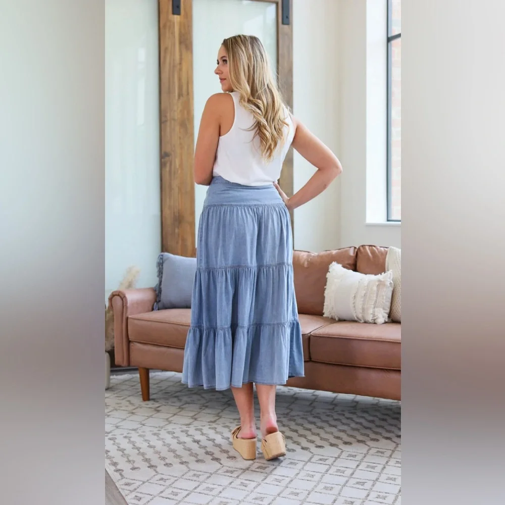 Michelle Mae Sandy Denim Skirt - Picture 3 of 4